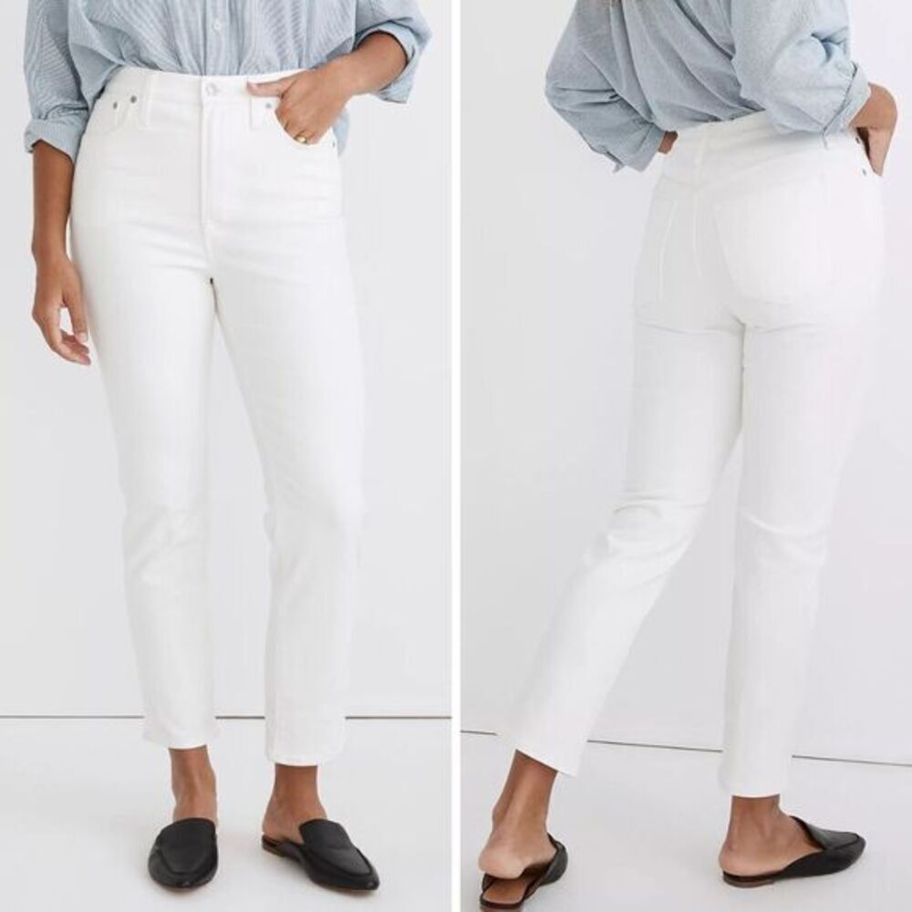 NEW Madewell The High-Rise Perfect Vintage Jean in Tile White, 30
